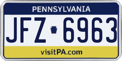 PA license plate JFZ6963