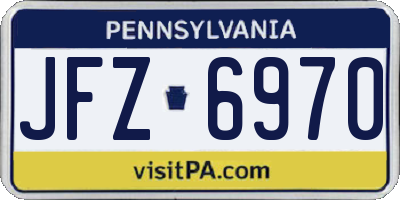 PA license plate JFZ6970