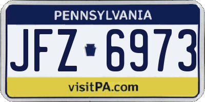 PA license plate JFZ6973