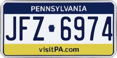 PA license plate JFZ6974