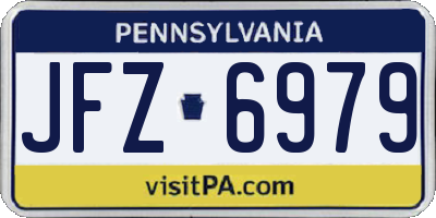 PA license plate JFZ6979