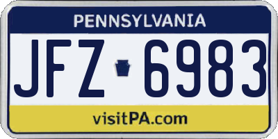 PA license plate JFZ6983