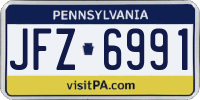 PA license plate JFZ6991