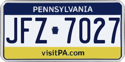PA license plate JFZ7027