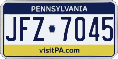 PA license plate JFZ7045