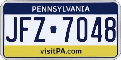 PA license plate JFZ7048