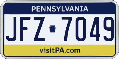 PA license plate JFZ7049