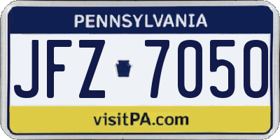 PA license plate JFZ7050