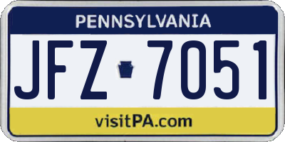 PA license plate JFZ7051