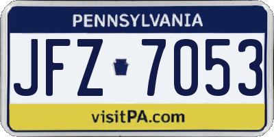 PA license plate JFZ7053