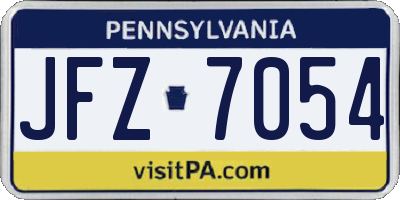 PA license plate JFZ7054