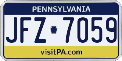 PA license plate JFZ7059
