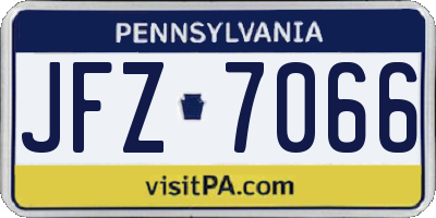 PA license plate JFZ7066