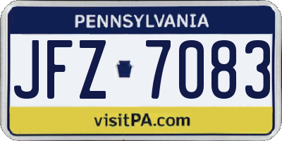 PA license plate JFZ7083