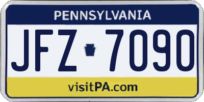 PA license plate JFZ7090
