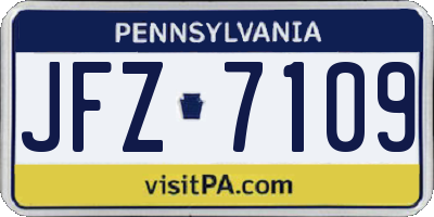 PA license plate JFZ7109