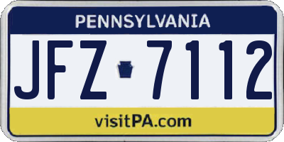 PA license plate JFZ7112