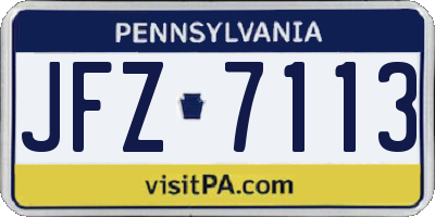 PA license plate JFZ7113