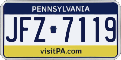 PA license plate JFZ7119