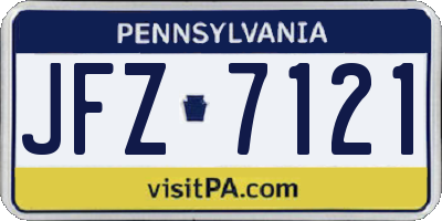 PA license plate JFZ7121