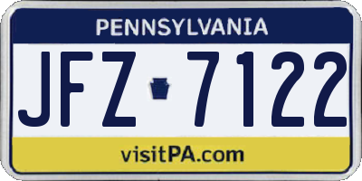 PA license plate JFZ7122