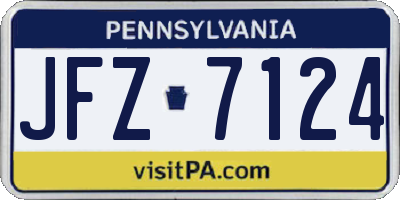 PA license plate JFZ7124