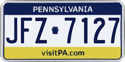 PA license plate JFZ7127