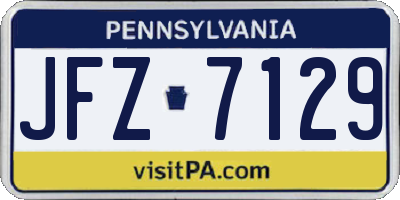 PA license plate JFZ7129