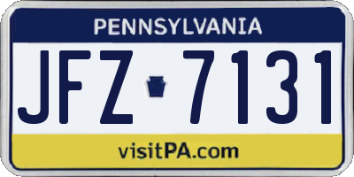 PA license plate JFZ7131