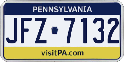 PA license plate JFZ7132