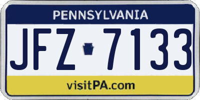 PA license plate JFZ7133