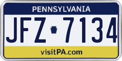 PA license plate JFZ7134