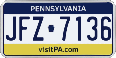 PA license plate JFZ7136