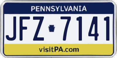 PA license plate JFZ7141