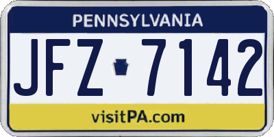 PA license plate JFZ7142