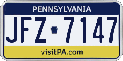 PA license plate JFZ7147