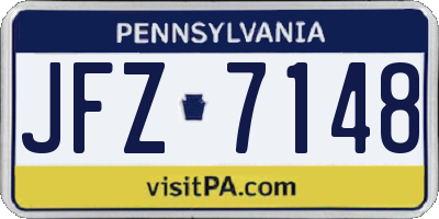 PA license plate JFZ7148