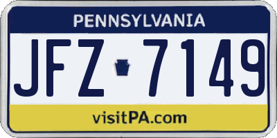PA license plate JFZ7149