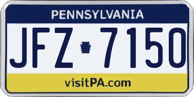 PA license plate JFZ7150