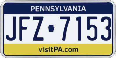 PA license plate JFZ7153