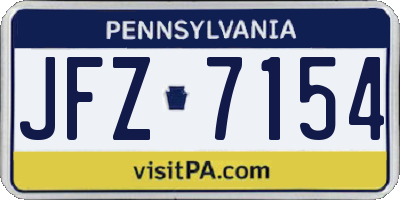PA license plate JFZ7154
