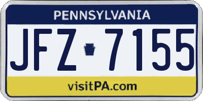 PA license plate JFZ7155