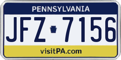 PA license plate JFZ7156