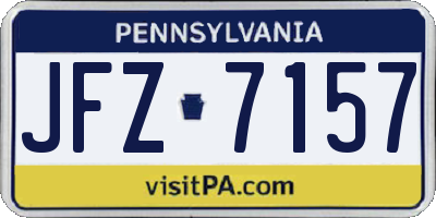 PA license plate JFZ7157
