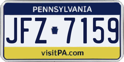 PA license plate JFZ7159