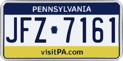 PA license plate JFZ7161