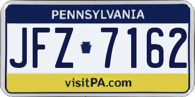 PA license plate JFZ7162