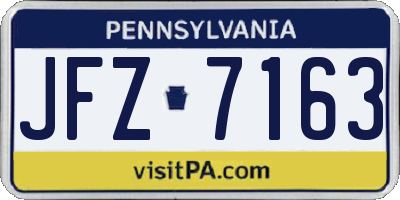 PA license plate JFZ7163