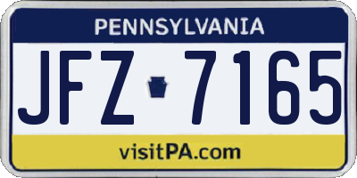 PA license plate JFZ7165