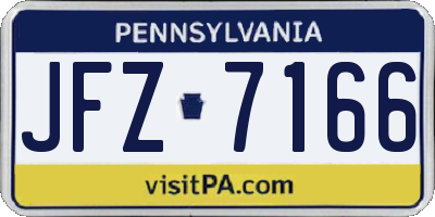 PA license plate JFZ7166